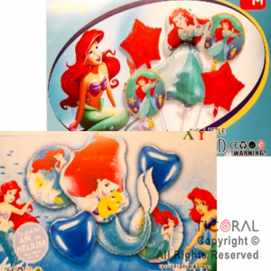 SET DE GLOBOS METALIZADO SIRENITA 5 UNIDADES X 1